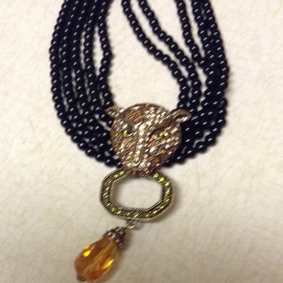 HEIDI DAUS CRYSTAL EMBELLISHED LIONS HEAD NECKLACE - Picture 2 of 4